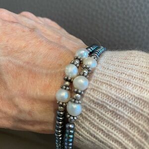 Double Strand Genuine Pearl Bracelet